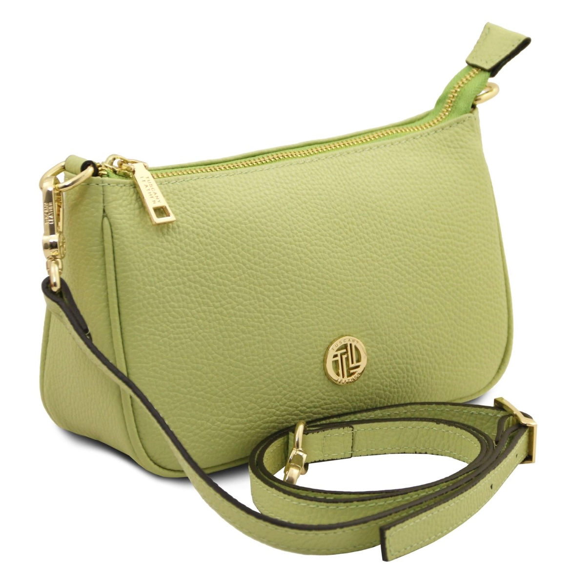 The Tropical Duchess Tuscany Leather PARFAIT TL142559 Leather Clutch in Lime Green