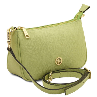 The Tropical Duchess Tuscany Leather PARFAIT TL142559 Leather Clutch in Lime Green
