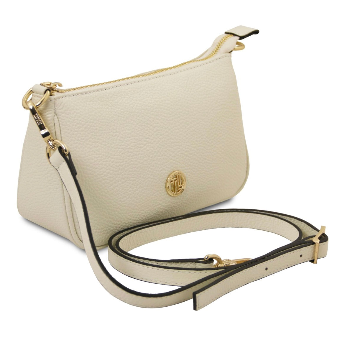 The Tropical Duchess Tuscany Leather PARFAIT TL142559 Leather Clutch in Beige