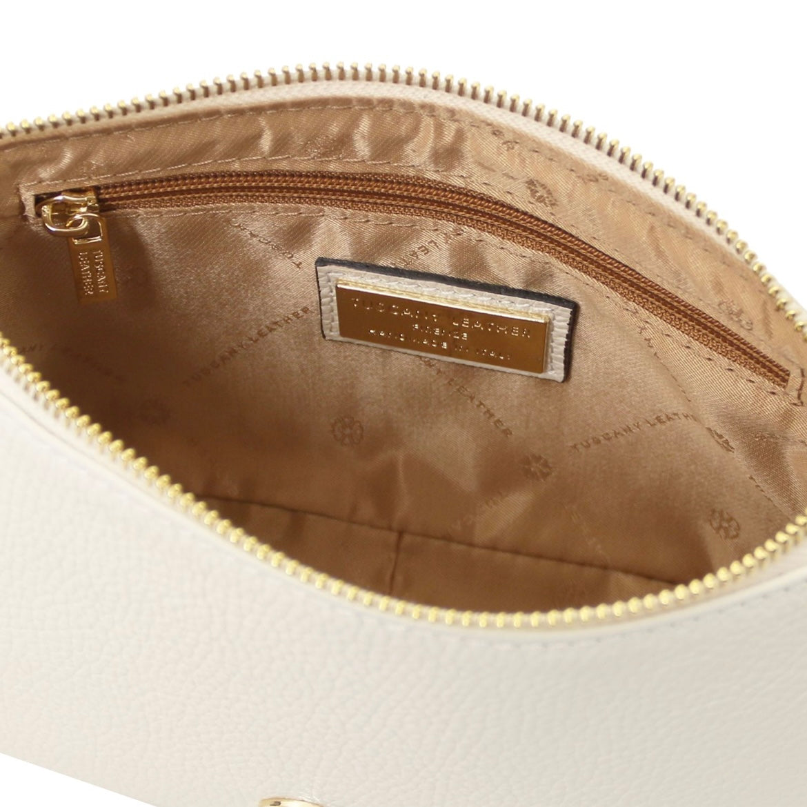 The Tropical Duchess Tuscany Leather PARFAIT TL142559 Leather Clutch in Beige