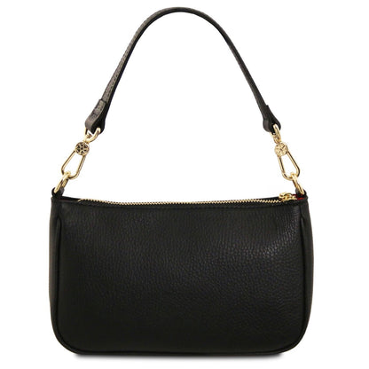 The Tropical Duchess Tuscany Leather PARFAIT TL142559 Leather Clutch in Black