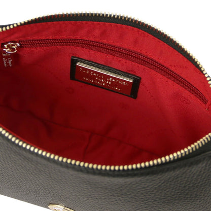 The Tropical Duchess Tuscany Leather PARFAIT TL142559 Leather Clutch in Black