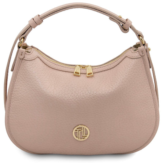 The Tropical Duchess Tuscany Leather HOBLÒ TL142563 Soft Leather Handbag in Nude