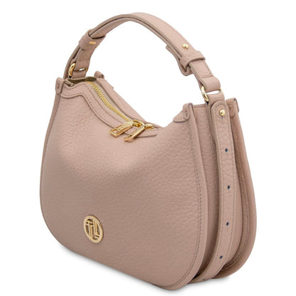 The Tropical Duchess Tuscany Leather HOBLÒ TL142563 Soft Leather Handbag in Nude