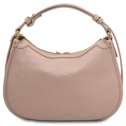 The Tropical Duchess Tuscany Leather HOBLÒ TL142563 Soft Leather Handbag in Nude