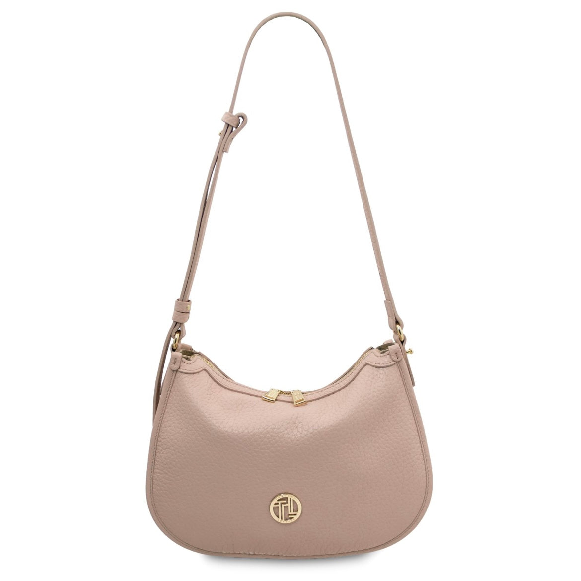 The Tropical Duchess Tuscany Leather HOBLÒ TL142563 Soft Leather Handbag in Nude