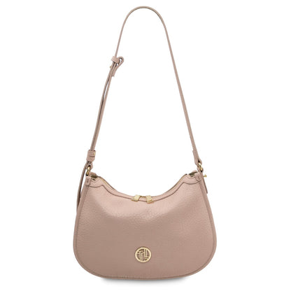 The Tropical Duchess Tuscany Leather HOBLÒ TL142563 Soft Leather Handbag in Nude