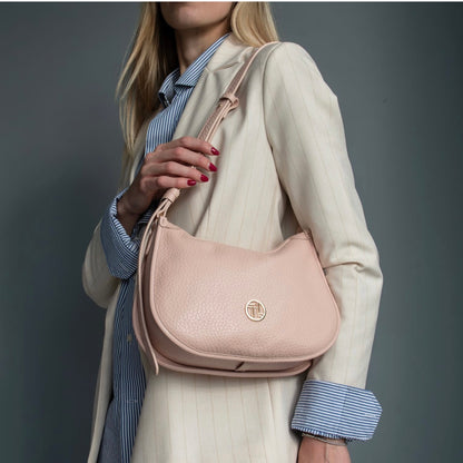 The Tropical Duchess Tuscany Leather HOBLÒ TL142563 Soft Leather Handbag in Nude