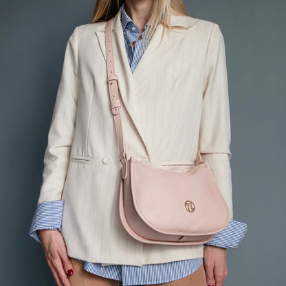 The Tropical Duchess Tuscany Leather HOBLÒ TL142563 Soft Leather Handbag in Nude