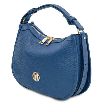 The Tropical Duchess Tuscany Leather HOBLÒ TL142563 Soft Leather Handbag in Denim