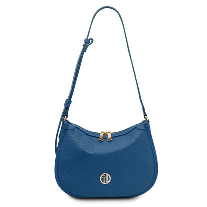The Tropical Duchess Tuscany Leather HOBLÒ TL142563 Soft Leather Handbag in Denim
