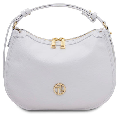 The Tropical Duchess Tuscany Leather HOBLÒ TL142563 Soft Leather Handbag in White