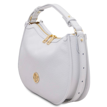 The Tropical Duchess Tuscany Leather HOBLÒ TL142563 Soft Leather Handbag in White