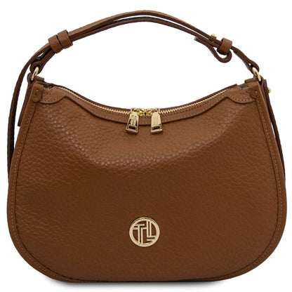 The Tropical Duchess Tuscany Leather HOBLÒ TL142563 Soft Leather Handbag in Cognac