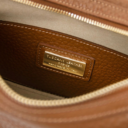 The Tropical Duchess Tuscany Leather HOBLÒ TL142563 Soft Leather Handbag in Cognac
