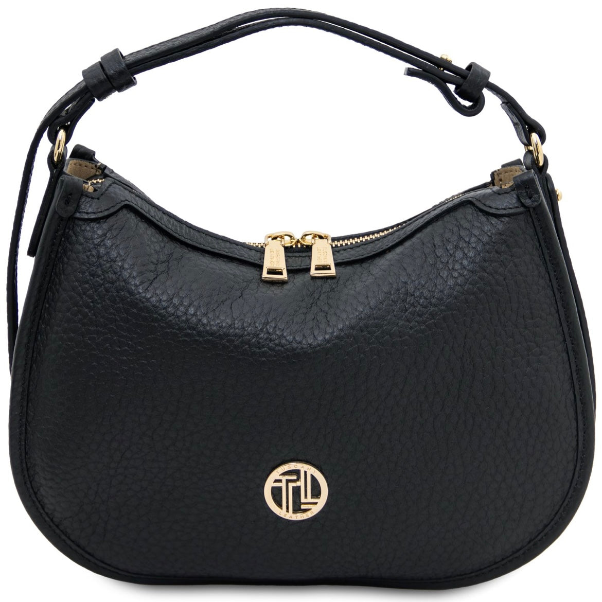 The Tropical Duchess Tuscany Leather HOBLÒ TL142563 Soft Leather Handbag in Black
