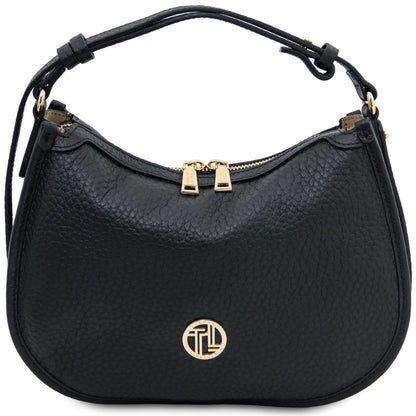 The Tropical Duchess Tuscany Leather HOBLÒ TL142563 Soft Leather Handbag in Black