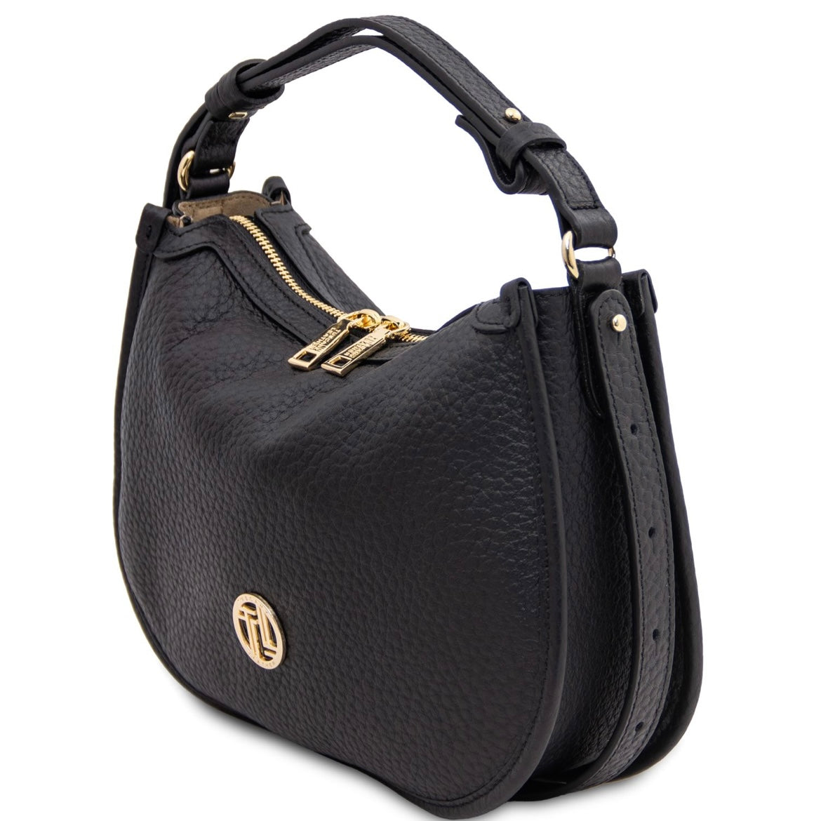 The Tropical Duchess Tuscany Leather HOBLÒ TL142563 Soft Leather Handbag in Black