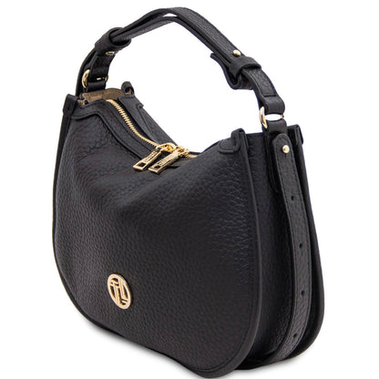 The Tropical Duchess Tuscany Leather HOBLÒ TL142563 Soft Leather Handbag in Black