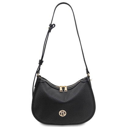 The Tropical Duchess Tuscany Leather HOBLÒ TL142563 Soft Leather Handbag in Black