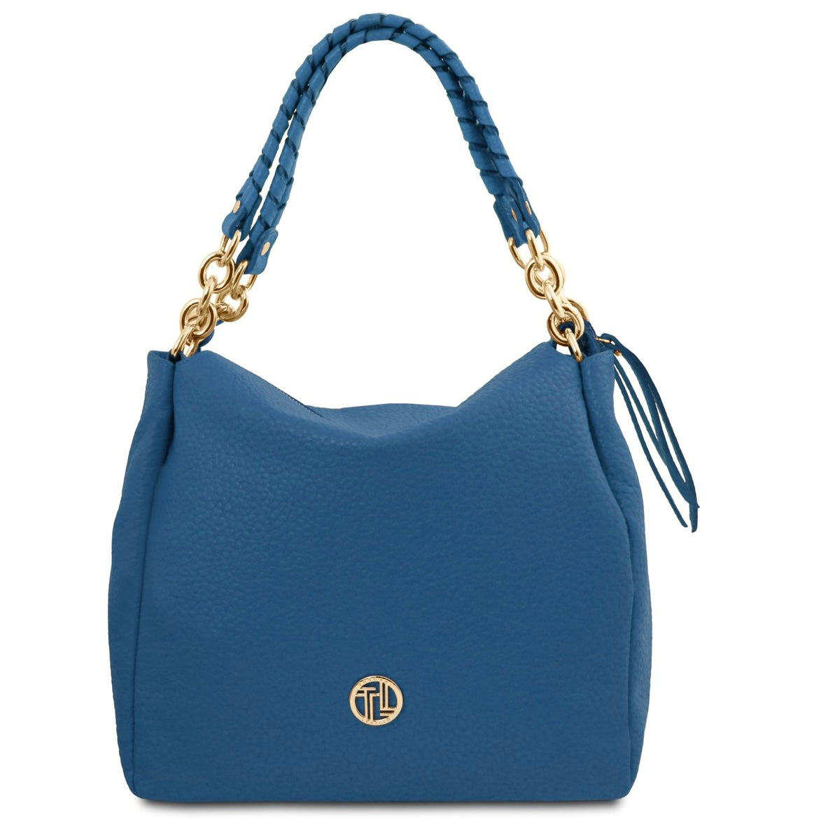The Tropical Duchess Tuscany Leather AMY TL142385 Soft Leather Shopping bag in Denim