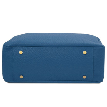 The Tropical Duchess Tuscany Leather AMY TL142385 Soft Leather Shopping bag in Denim