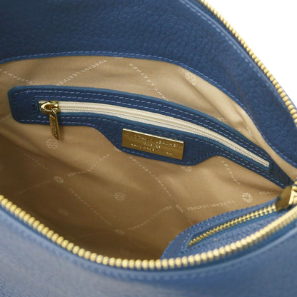 The Tropical Duchess Tuscany Leather AMY TL142385 Soft Leather Shopping bag in Denim