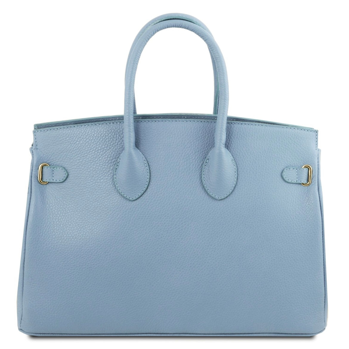 The Tropical Duchess Tuscany Leather TL BAG TL141529 Leather Handbag With Golden Hardware in Light Blue
