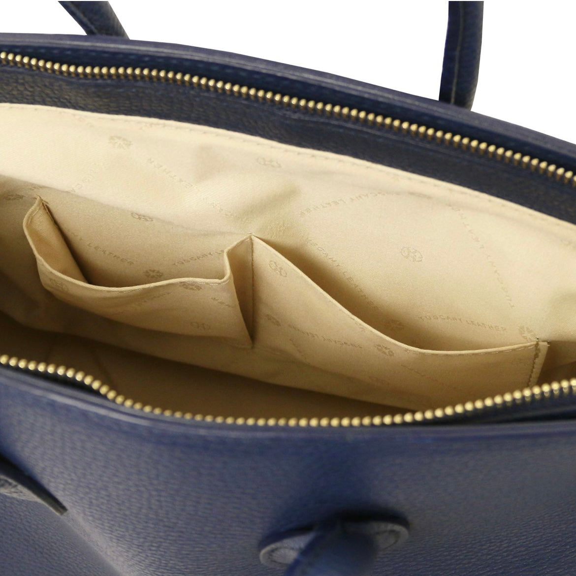 The Tropical Duchess Tuscany Leather TL BAG TL141529 Leather Handbag With Golden Hardware in Dark Blue