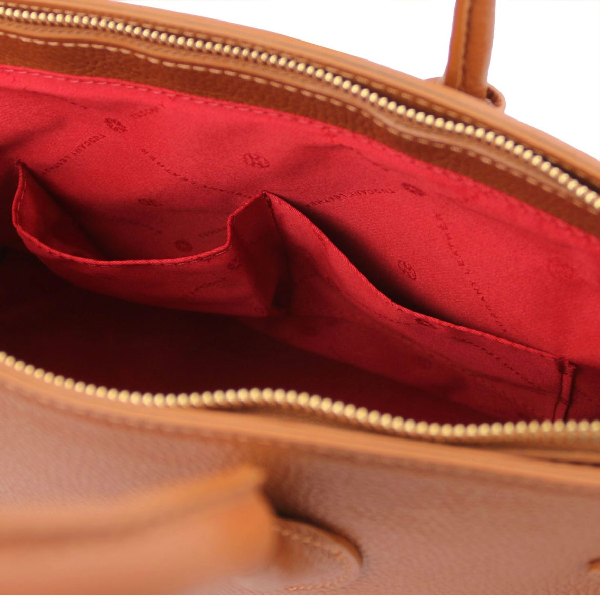 The Tropical Duchess Tuscany Leather TL BAG TL141529 Leather Handbag With Golden Hardware in Cognac