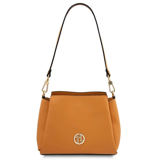 The Tropical Duchess Tuscany Leather ABBY TL142500 Leather Handbag in Apricot