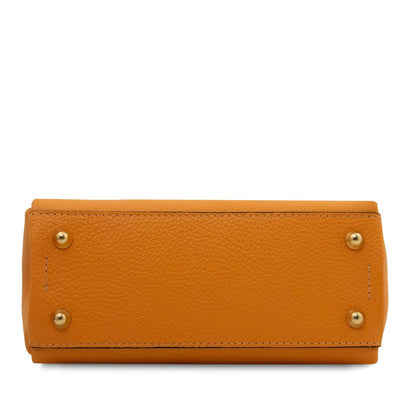The Tropical Duchess Tuscany Leather ABBY TL142500 Leather Handbag in Apricot
