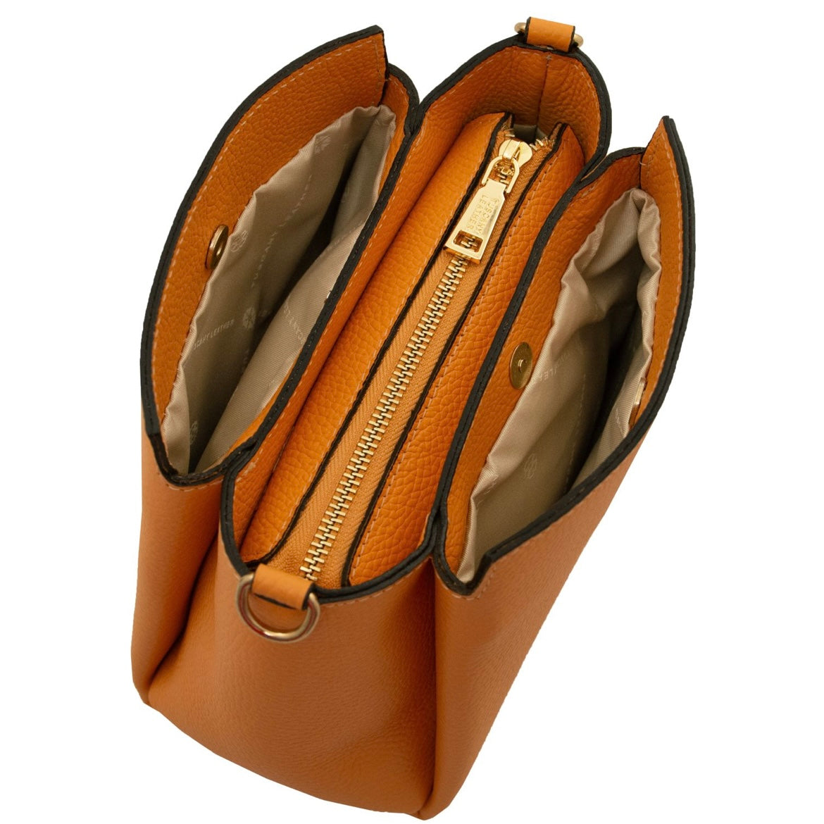 The Tropical Duchess Tuscany Leather ABBY TL142500 Leather Handbag in Apricot