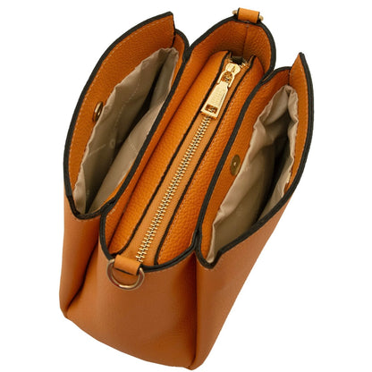 The Tropical Duchess Tuscany Leather ABBY TL142500 Leather Handbag in Apricot