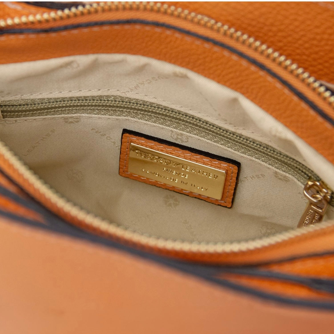 The Tropical Duchess Tuscany Leather ABBY TL142500 Leather Handbag in Apricot