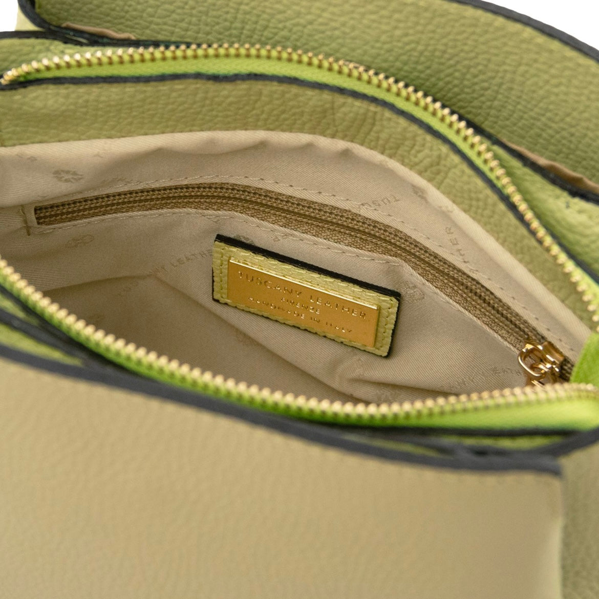 The Tropical Duchess Tuscany Leather ABBY TL142500 Leather Handbag in Lime Green