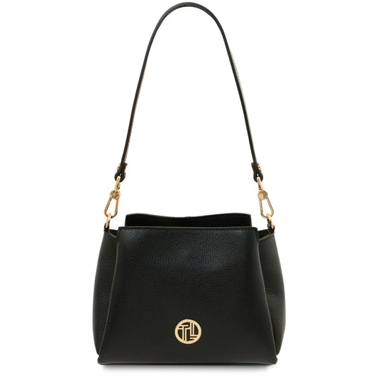 The Tropical Duchess Tuscany Leather ABBY TL142500 Leather Handbag in Black