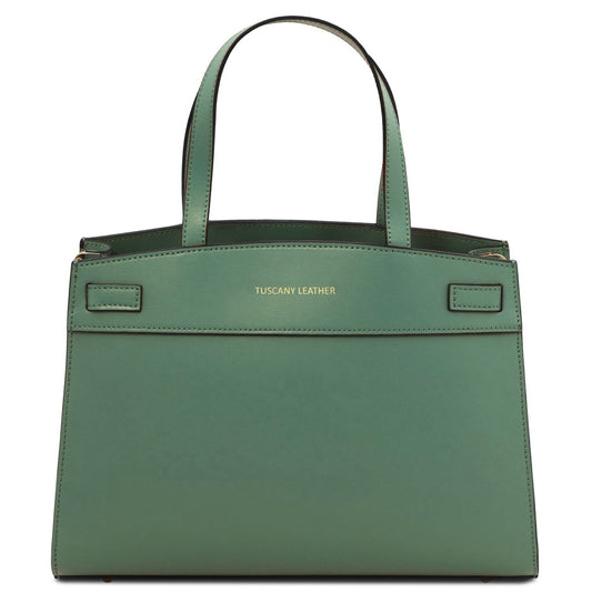 The Tropical Duchess Tuscany Leather MUSA TL142560 Leather Handbag in Mint Green