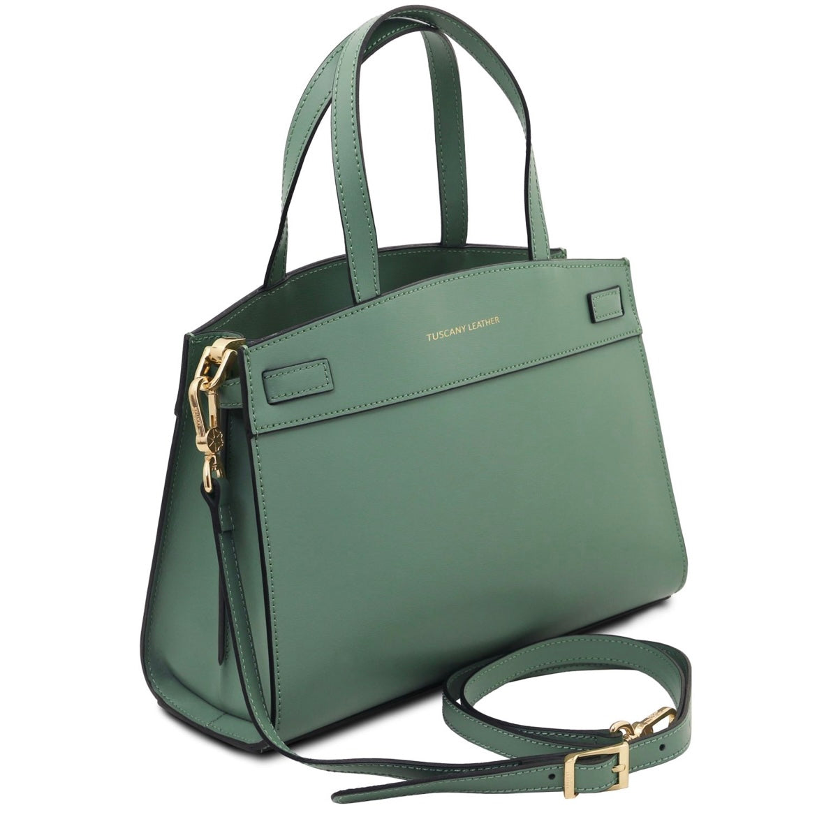 The Tropical Duchess Tuscany Leather MUSA TL142560 Leather Handbag in Mint Green