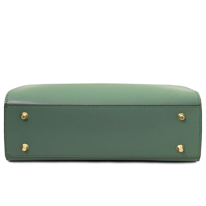 The Tropical Duchess Tuscany Leather MUSA TL142560 Leather Handbag in Mint Green