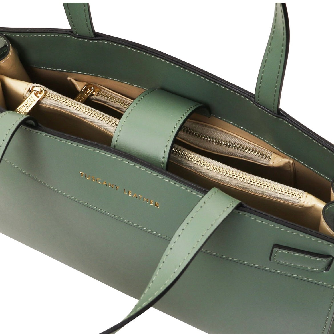 The Tropical Duchess Tuscany Leather MUSA TL142560 Leather Handbag in Mint Green