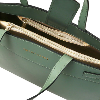 The Tropical Duchess Tuscany Leather MUSA TL142560 Leather Handbag in Mint Green