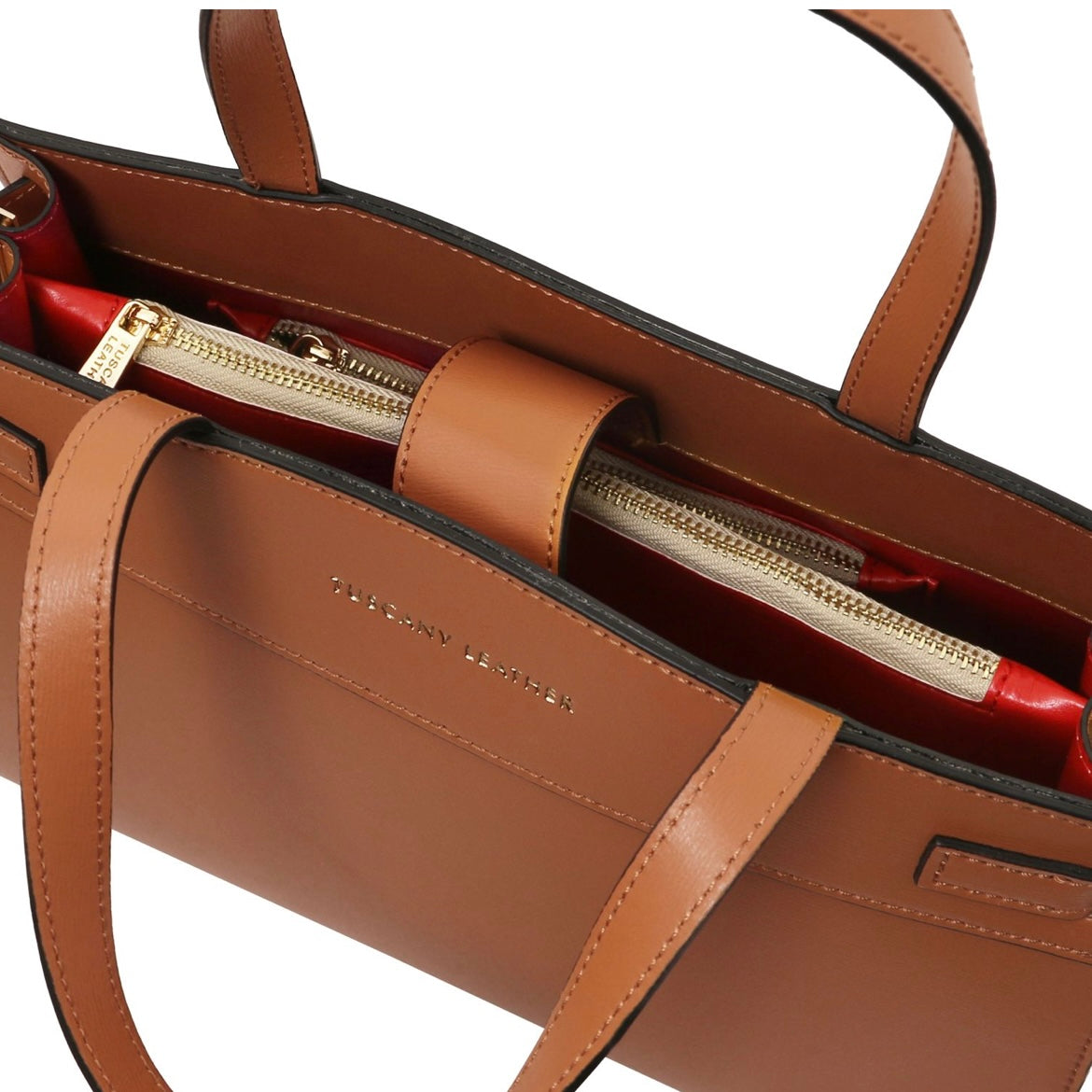 The Tropical Duchess Tuscany Leather MUSA TL142560 Leather Handbag in Cognac
