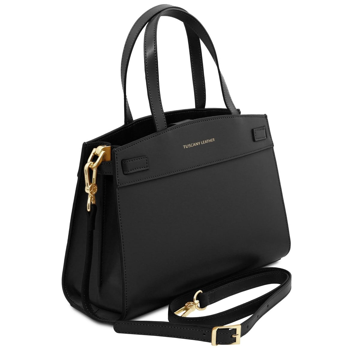The Tropical Duchess Tuscany Leather MUSA TL142560 Leather Handbag in Black