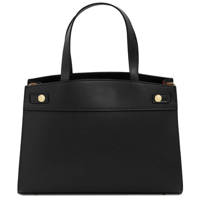 The Tropical Duchess Tuscany Leather MUSA TL142560 Leather Handbag in Black