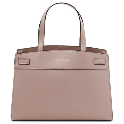 The Tropical Duchess Tuscany Leather MUSA TL142560 Leather Handbag in Nude