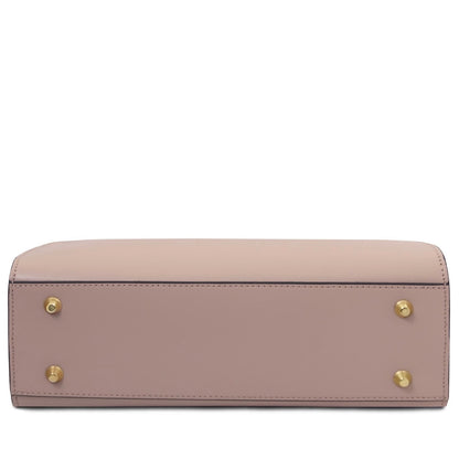 The Tropical Duchess Tuscany Leather MUSA TL142560 Leather Handbag in Nude
