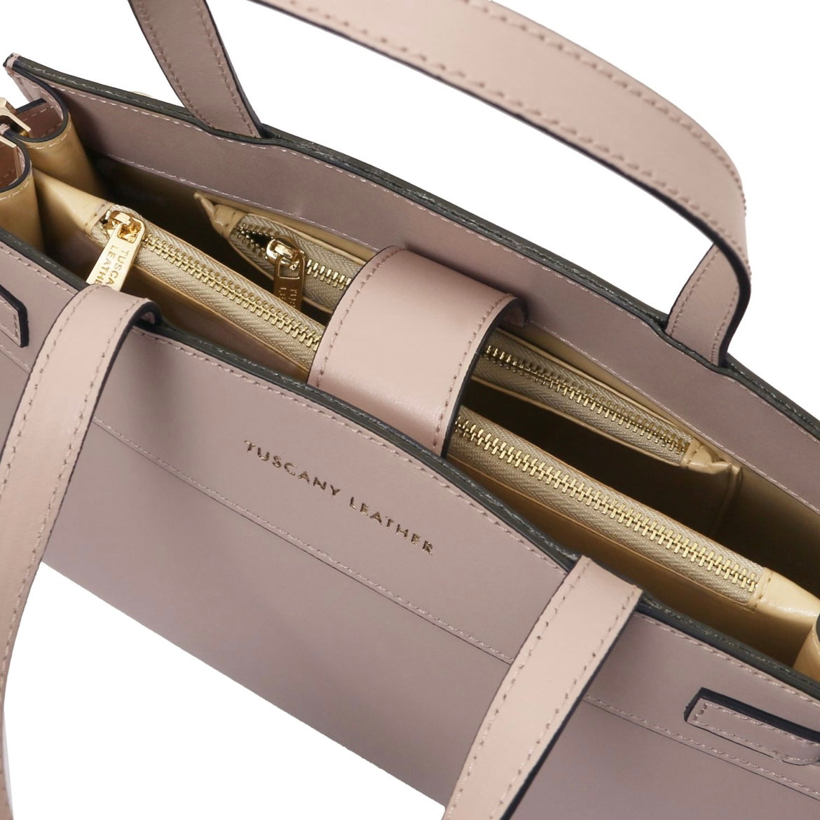 The Tropical Duchess Tuscany Leather MUSA TL142560 Leather Handbag in Nude