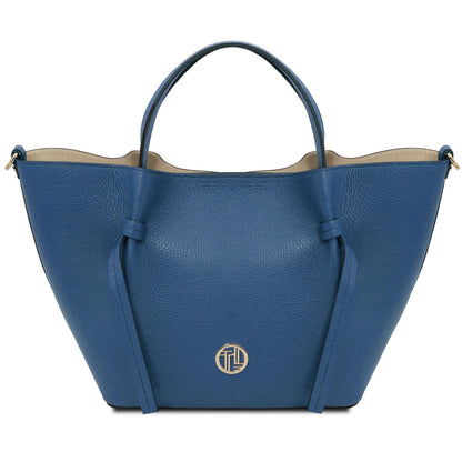 The Tropical Duchess Tuscany Leather LEGAME Leather Shopping bag - Large Size Bordeaux TL142481 Denim