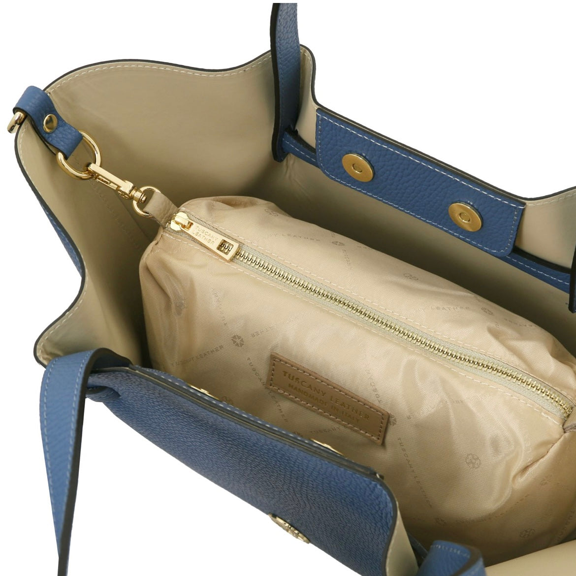 The Tropical Duchess Tuscany Leather LEGAME Leather Shopping bag - Large Size Bordeaux TL142481 Denim